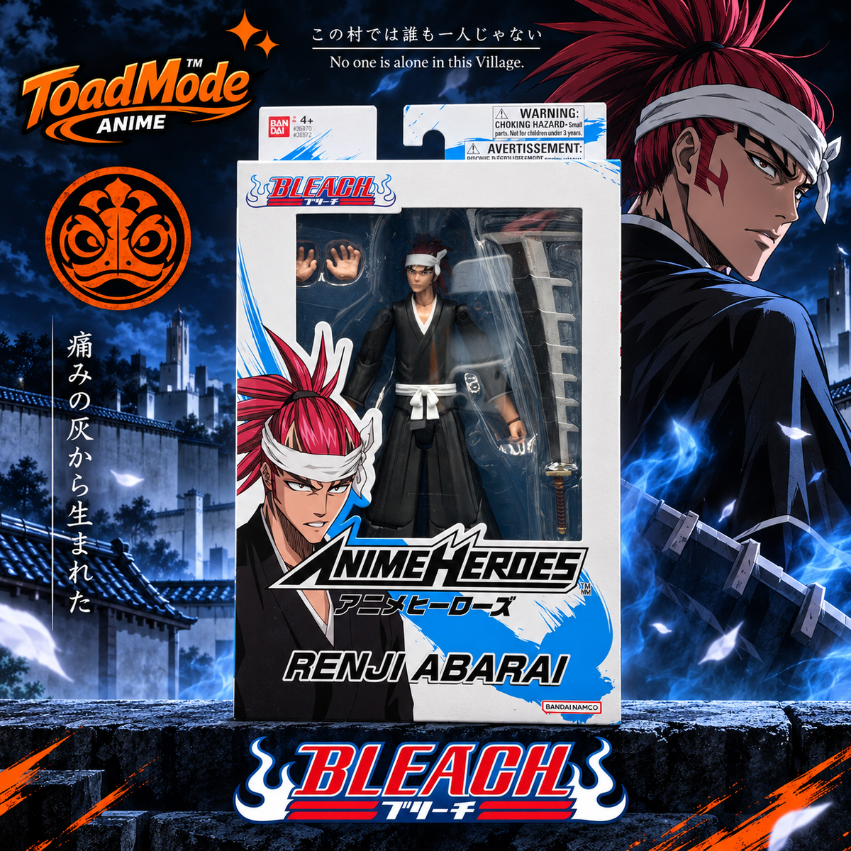 TM‑0052 Bandai Anime Heroes Bleach Renji Abarai Action Figure New in Box