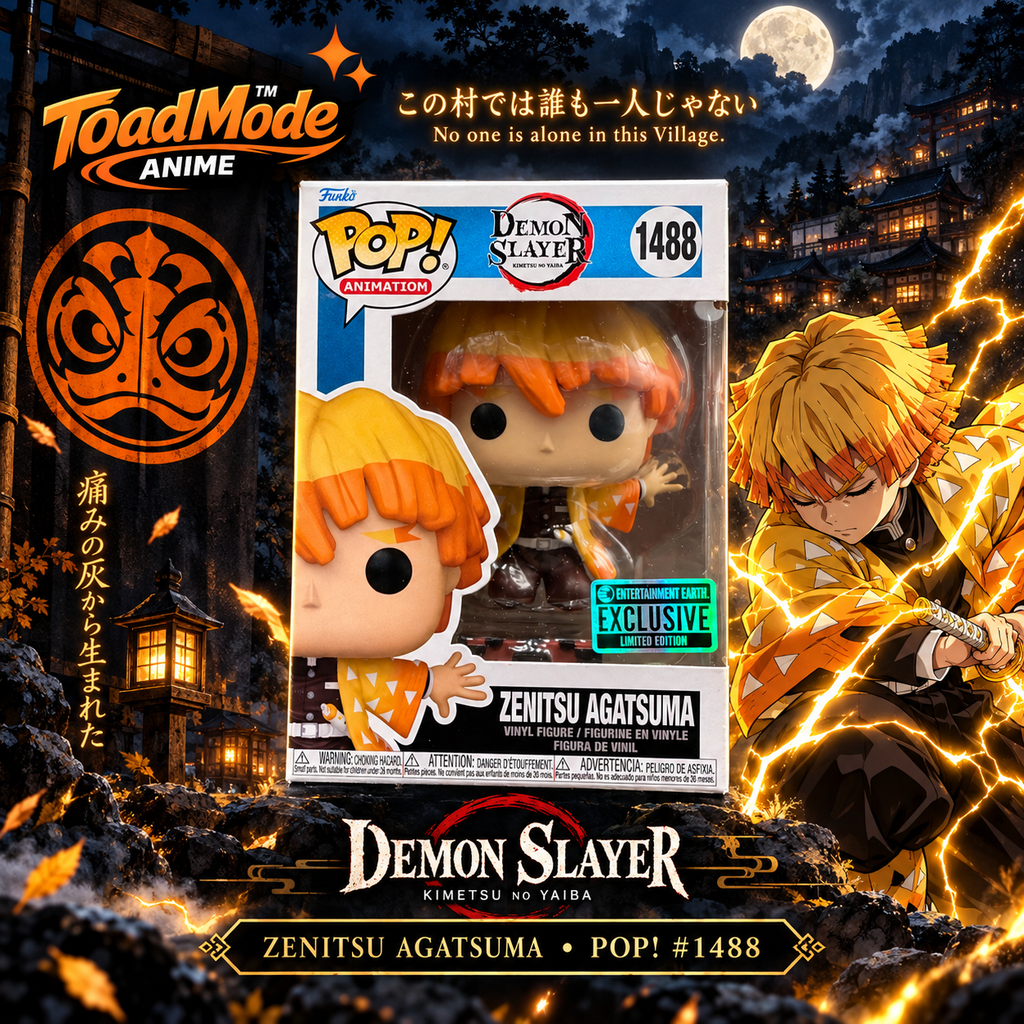 TM-0188 Demon Slayer Zenitsu Agatsuma Funko Pop! #1488 – Entertainment Earth Exclusive