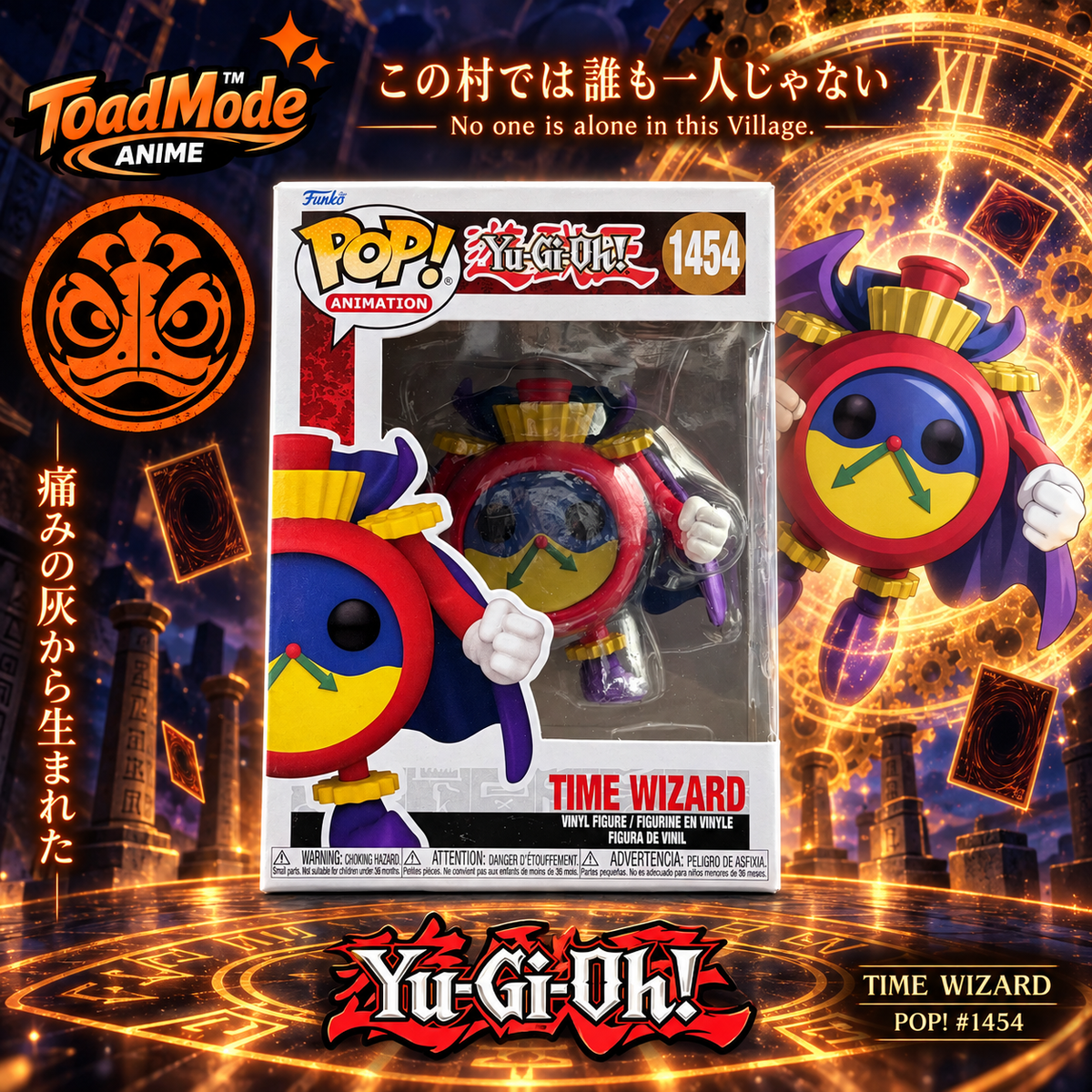TM‑0077 Time Wizard #1454 Yu‑Gi‑Oh! Funko Pop! Animation Vinyl Figure New
