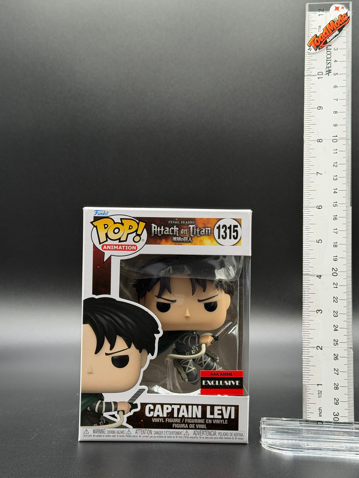 TM‑0011 Attack on Titan Captain Levi Funko Pop #1315 AAA Anime Exclusive | New Sealed | ToadMode Anime