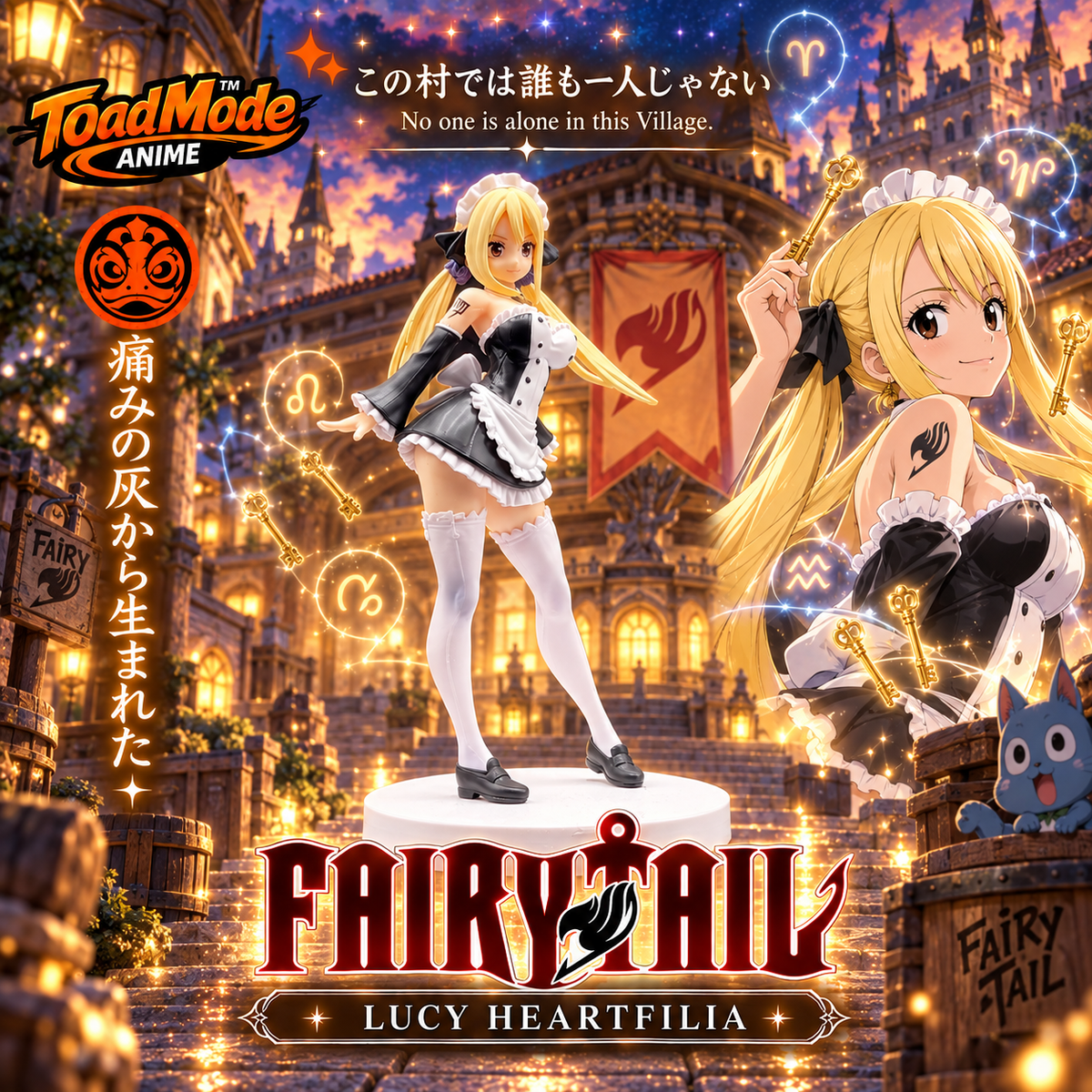 TM-0174 Fairy Tail Lucy Heartfilia Figure – Maid Outfit Pose w/ Blonde Hair